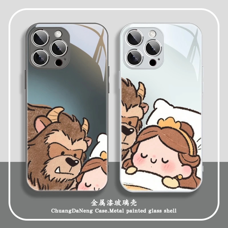 美女与野兽适用于苹果17/华为/小米/vivo/OPPO趣味可爱情侣手机壳