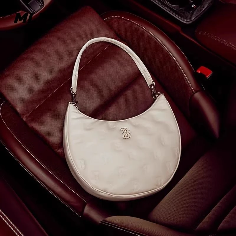 MLB手提包男女款NY老花暗纹满标腋下包单肩休闲挎包拎包专柜正品