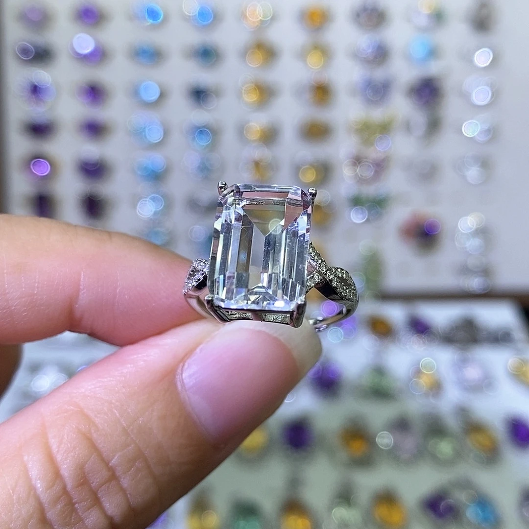 水晶戒指银S925镶嵌需要证书备注