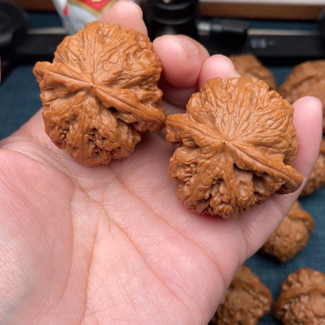 把件文玩核桃全品红皮大粗筋44