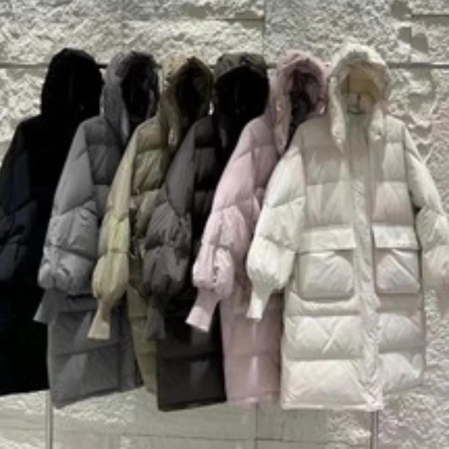 1160 羽绒服女中长款韩版连帽大口袋宽松