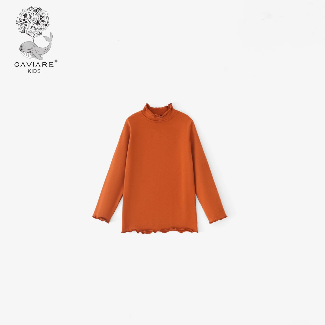 【木耳边打底衫】Q2425T鱼子酱品牌儿童女童