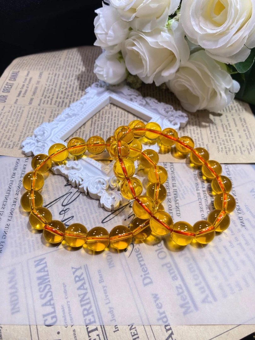 黄色12mm手串发一条C77