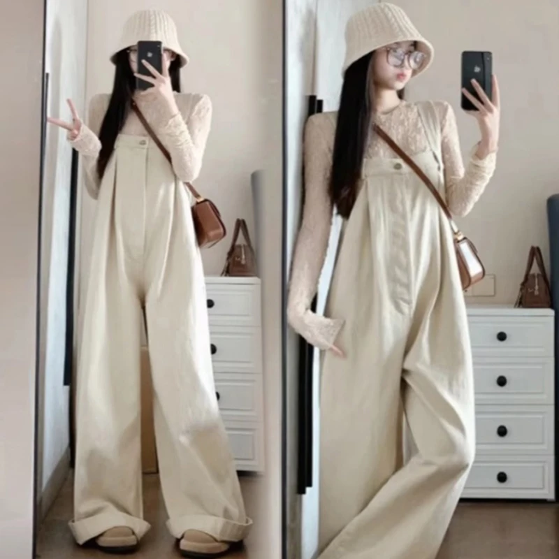 小鹿专属-显瘦显高孕期穿搭套装2025新款孕期套装宽松休闲背带裤