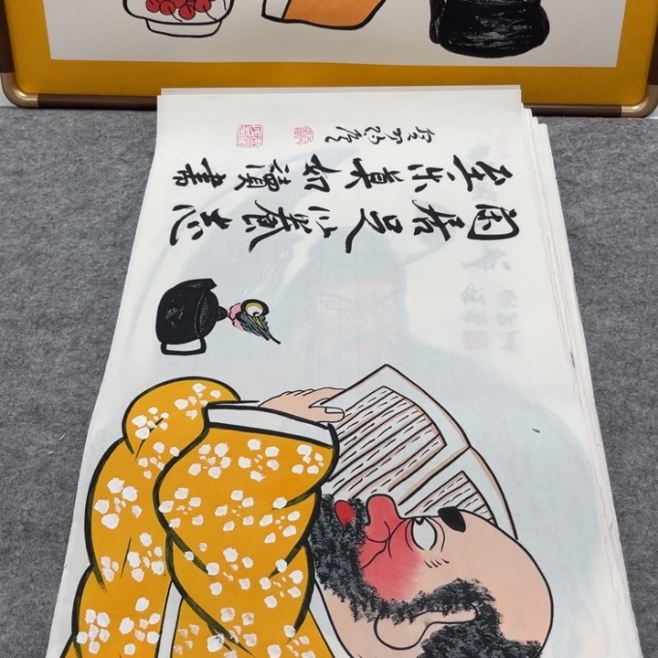 国画手绘禅意画一物一拍