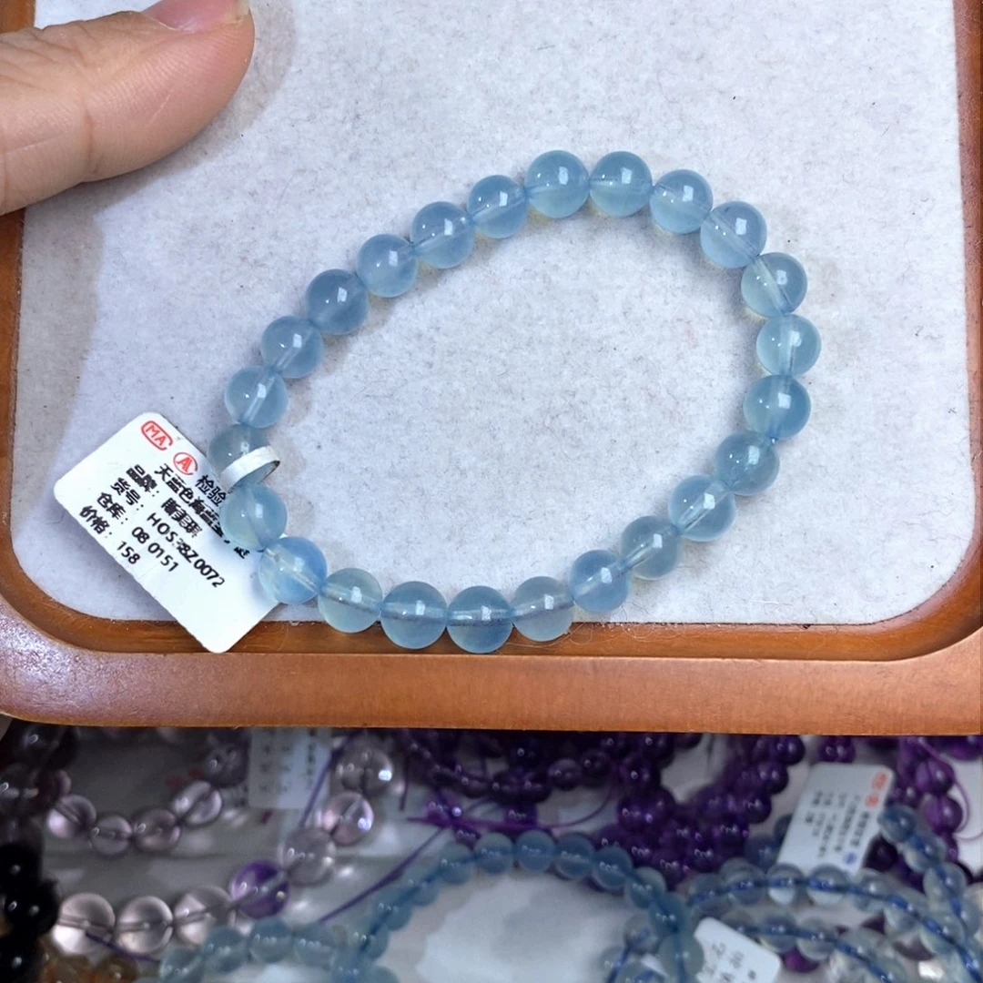 【闪购商品】水晶手链未镶嵌3*.海蓝宝7.4mm