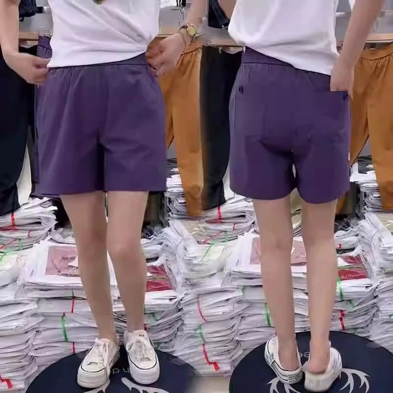 夏季爆款四分裤高腰速干裤女宽松休闲裤洋气百搭显瘦运动外穿短裤