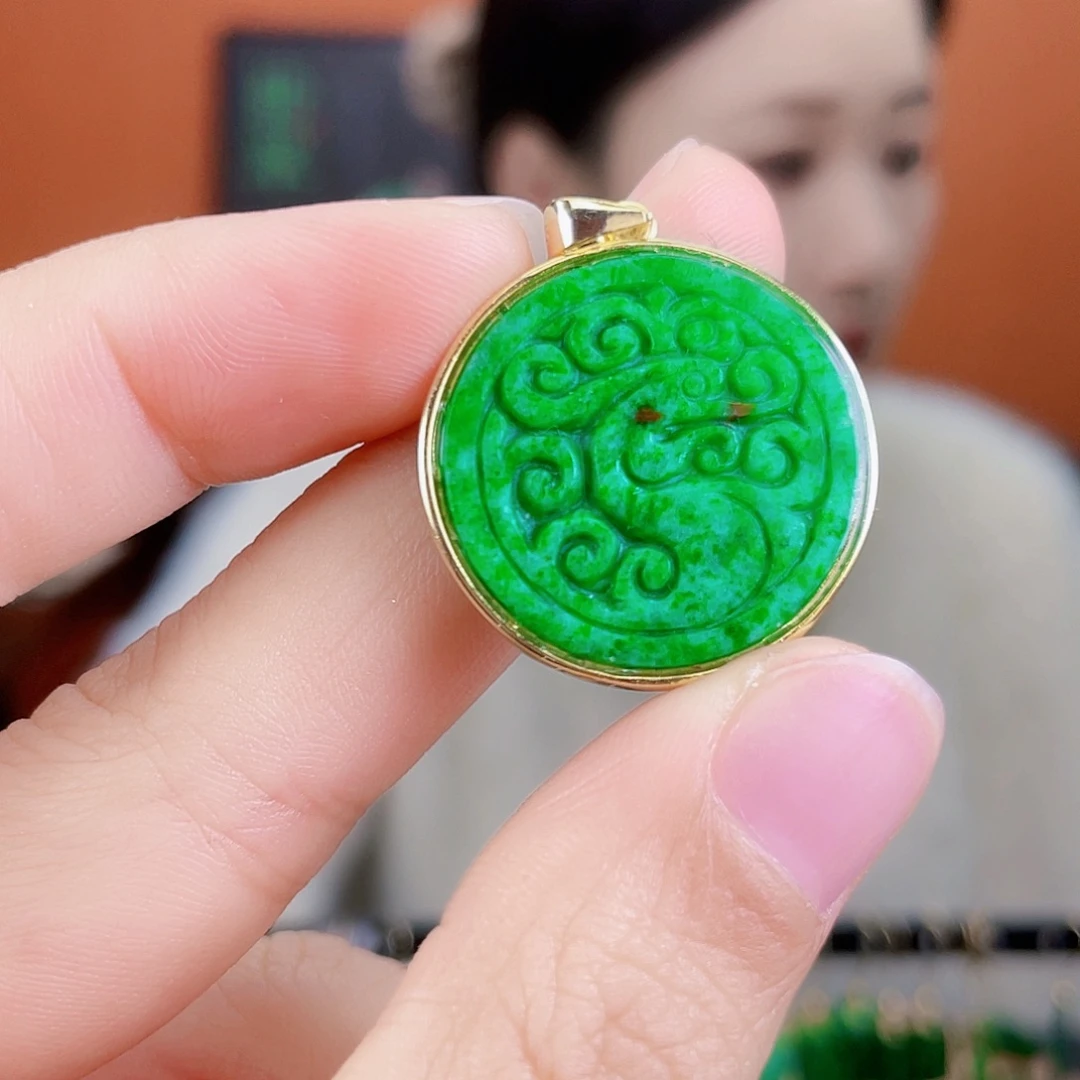 翡翠银S925镶嵌耳饰