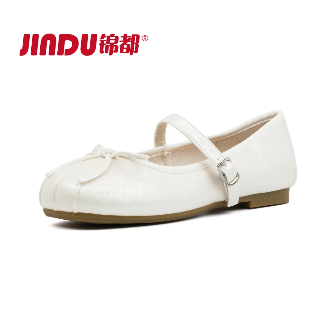 JINDU/锦都芭蕾风单鞋女2025新款夏季配裙子平底软底法式玛丽珍鞋