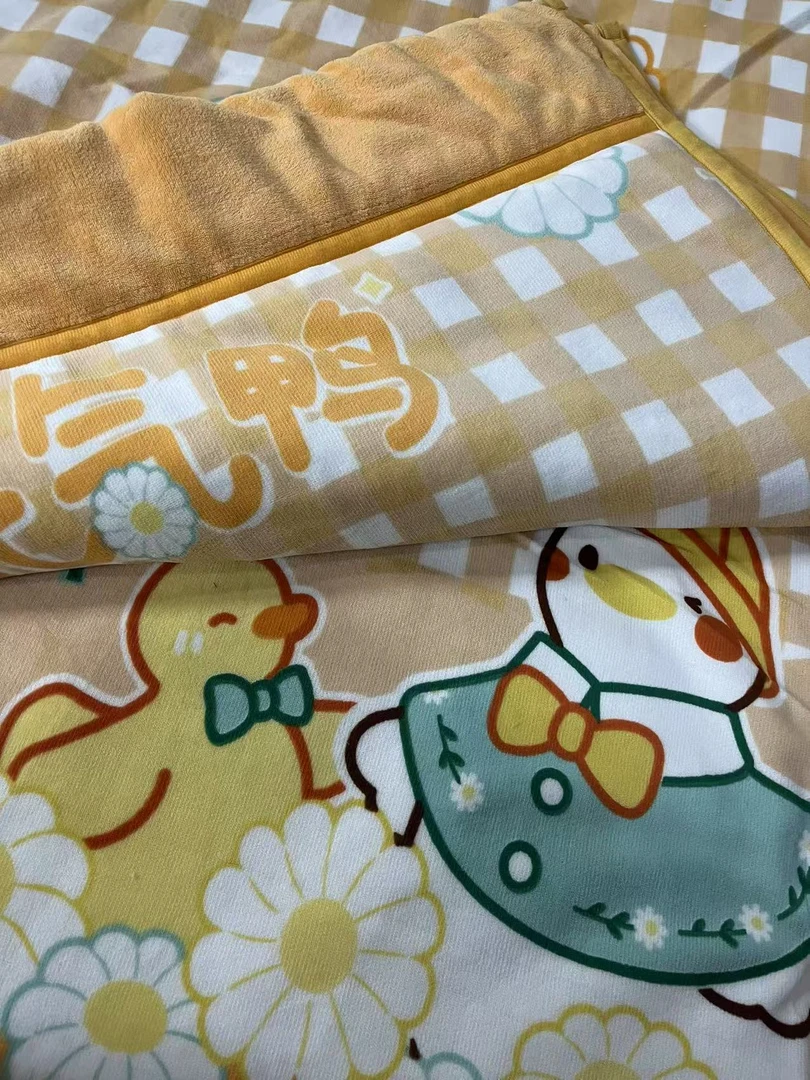 【设计师款】BZ-2024882米黄色卡通元气鸭盖被230*200