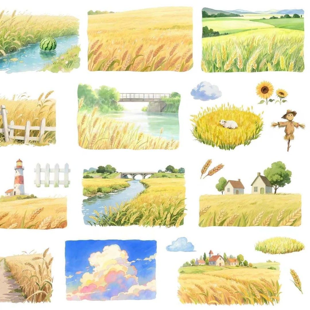 28号 PET金色麦田胶带{两单起发}一米一循环 四个款 发3米