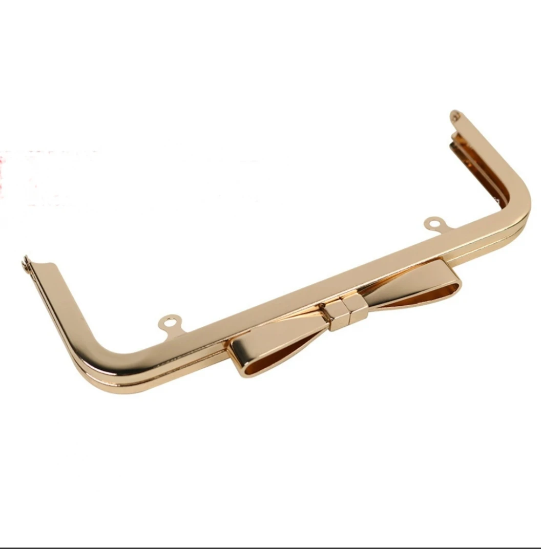 20厘米蝴蝶结口金，匠人包，浅金色(口金，裁剪好的铺棉，树脂衬)