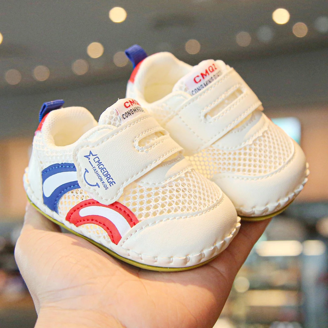 宝宝春秋季单网凉鞋0-2岁婴幼儿软底透气单网防滑男女宝宝凉鞋