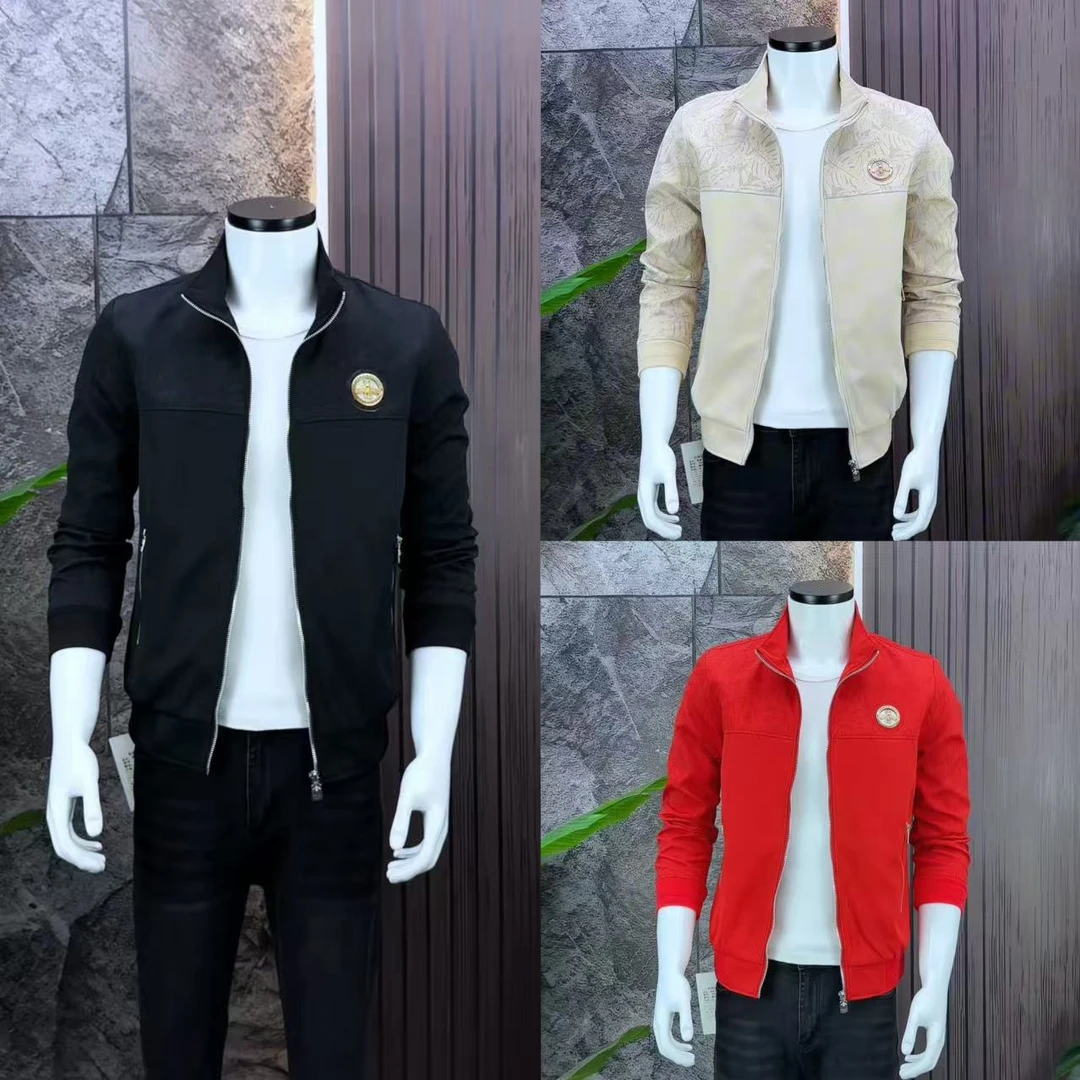 秋季新款潮流时尚男士立领夹克小蜜蜂标舒适休闲日常百塔修身外套