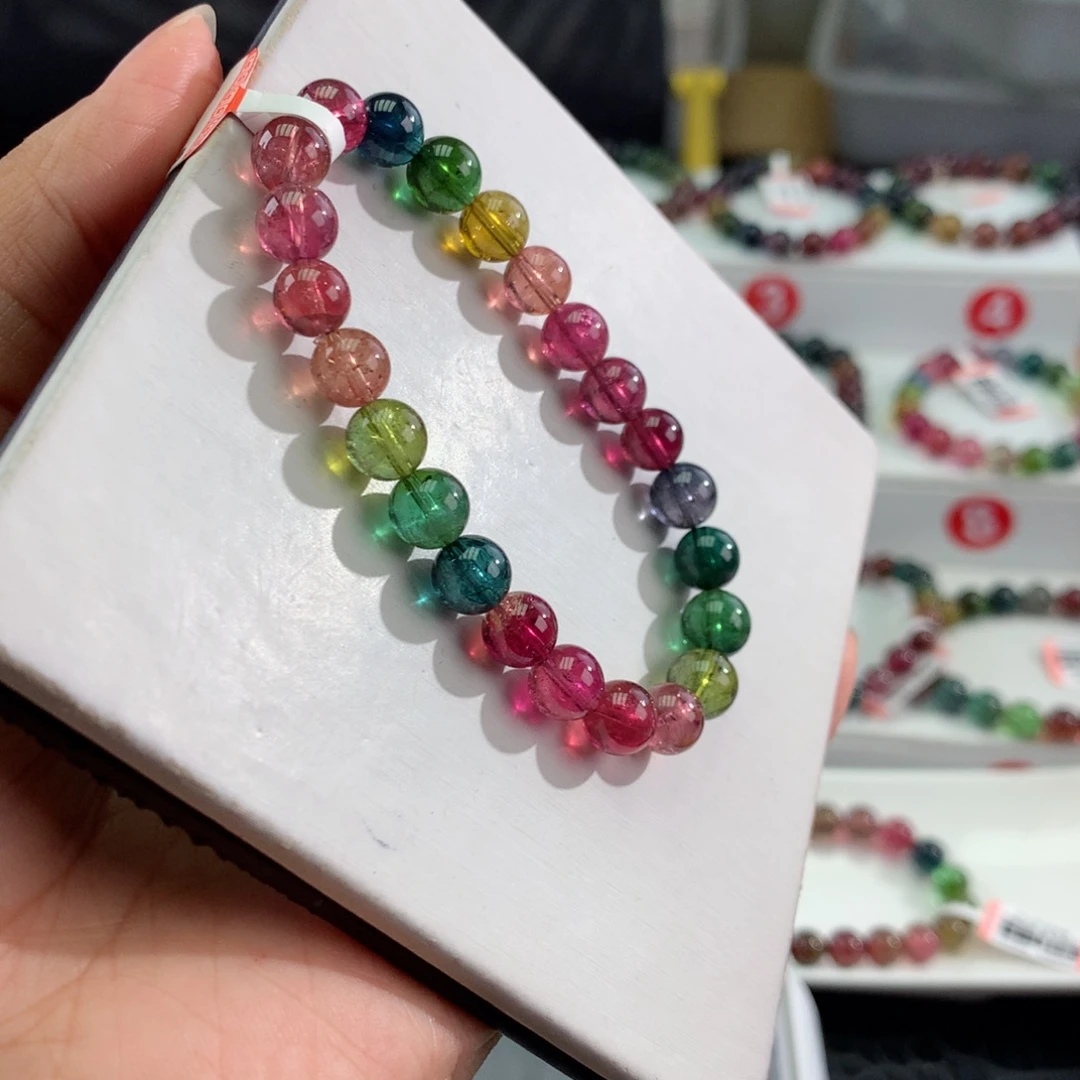 未镶嵌手链碧玺    7.8mm。
