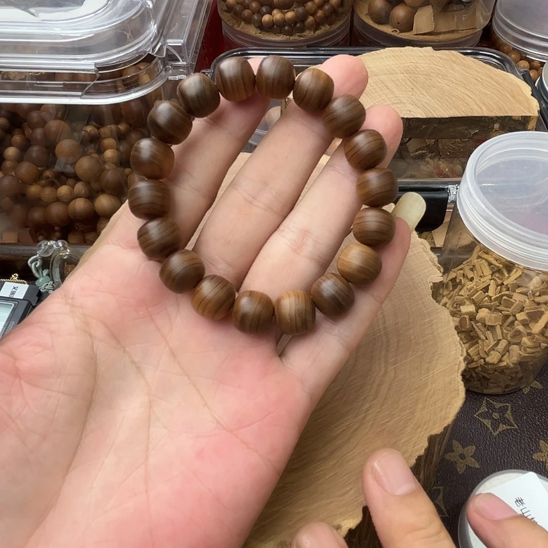 宋***檀香木手串/手链11/12虎皮纹奶香