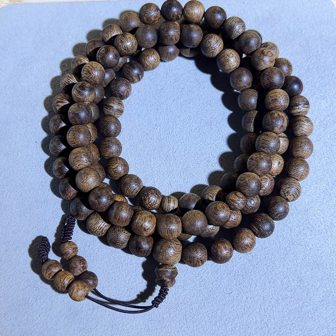 沉香手串天然金三角红油老料0.8多圈 花香蜜甜 30g+