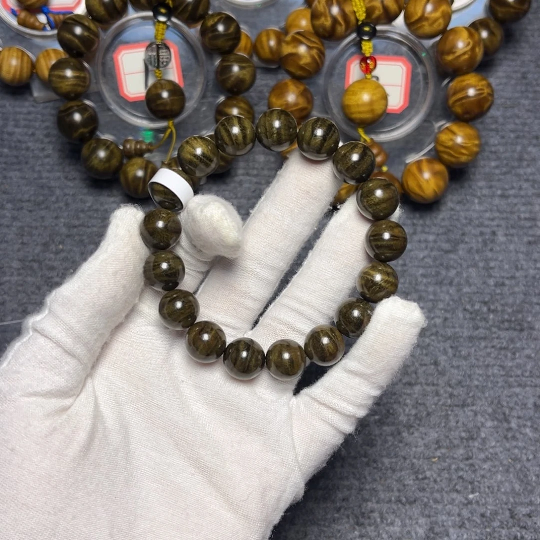 手串/手链楠木（金丝楠）阴沉绿1.2满水波418