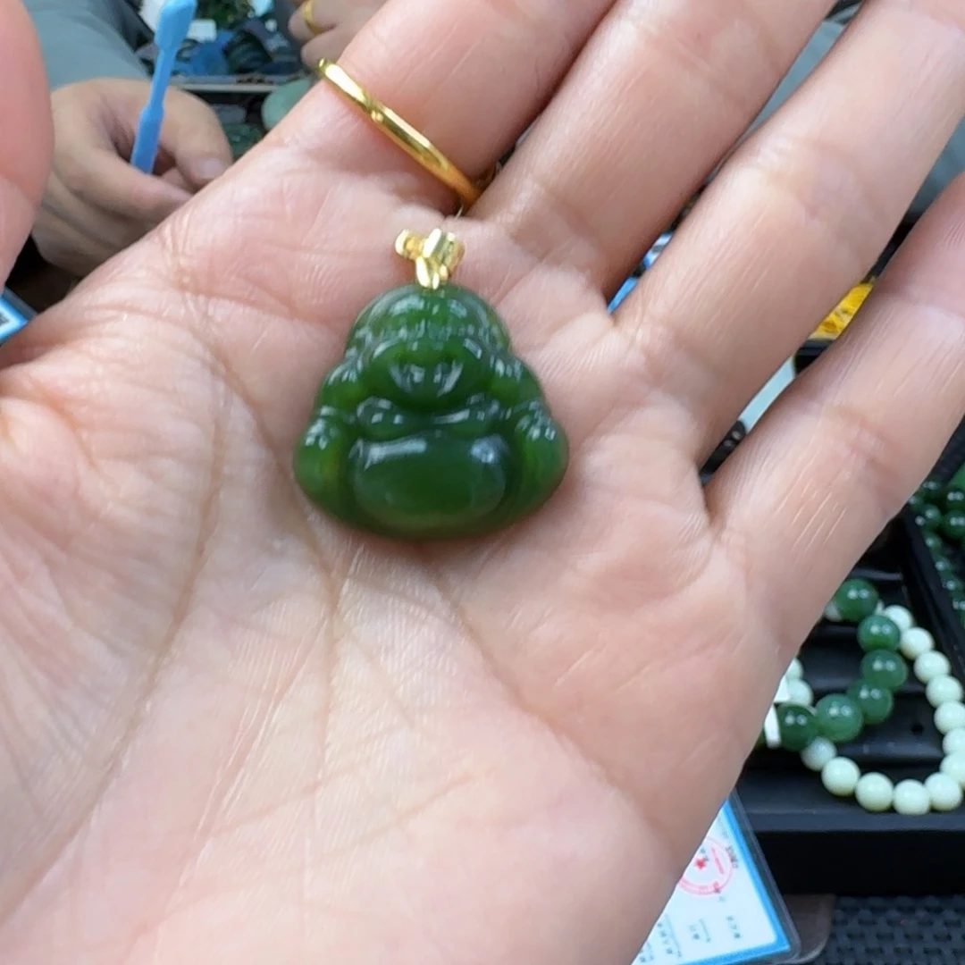 和田玉（碧玉）颈饰银S925镶嵌