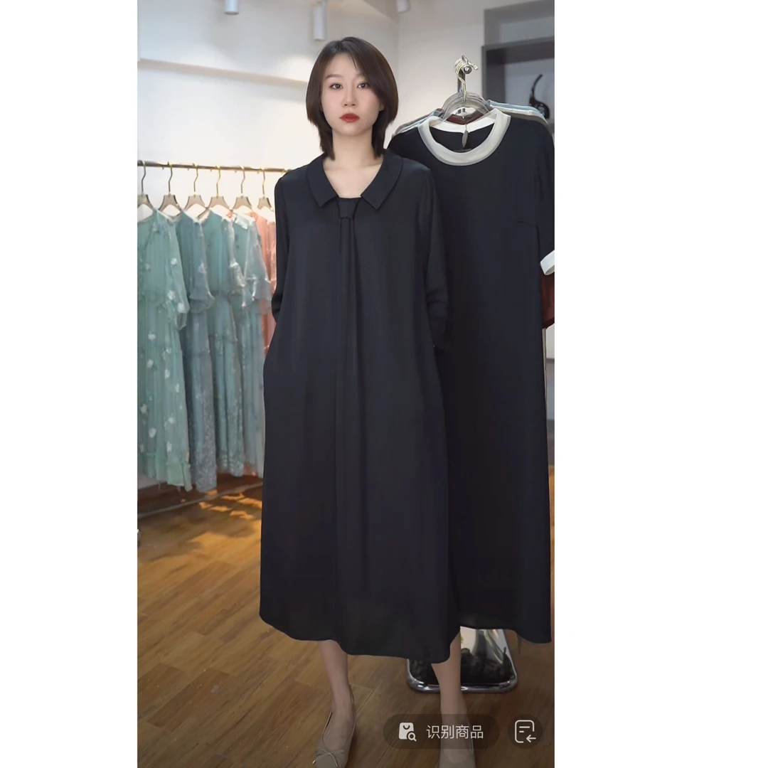 【敏洋纯】2025春夏新款桑蚕丝真丝气质轻奢女装连衣裙82497952