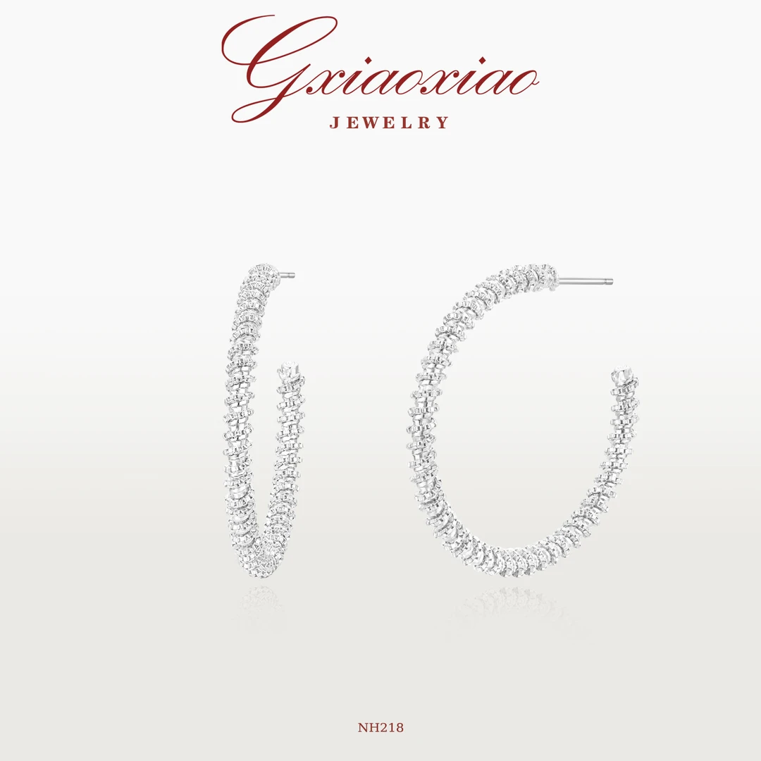 G XIAOXIAO 镀K金【循环】法式气质百搭小众独特C圈耳环 NH218