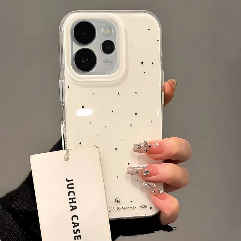 泼墨黑白点适用opporeno15pro手机壳简约不撞款OPPOreno15小众高