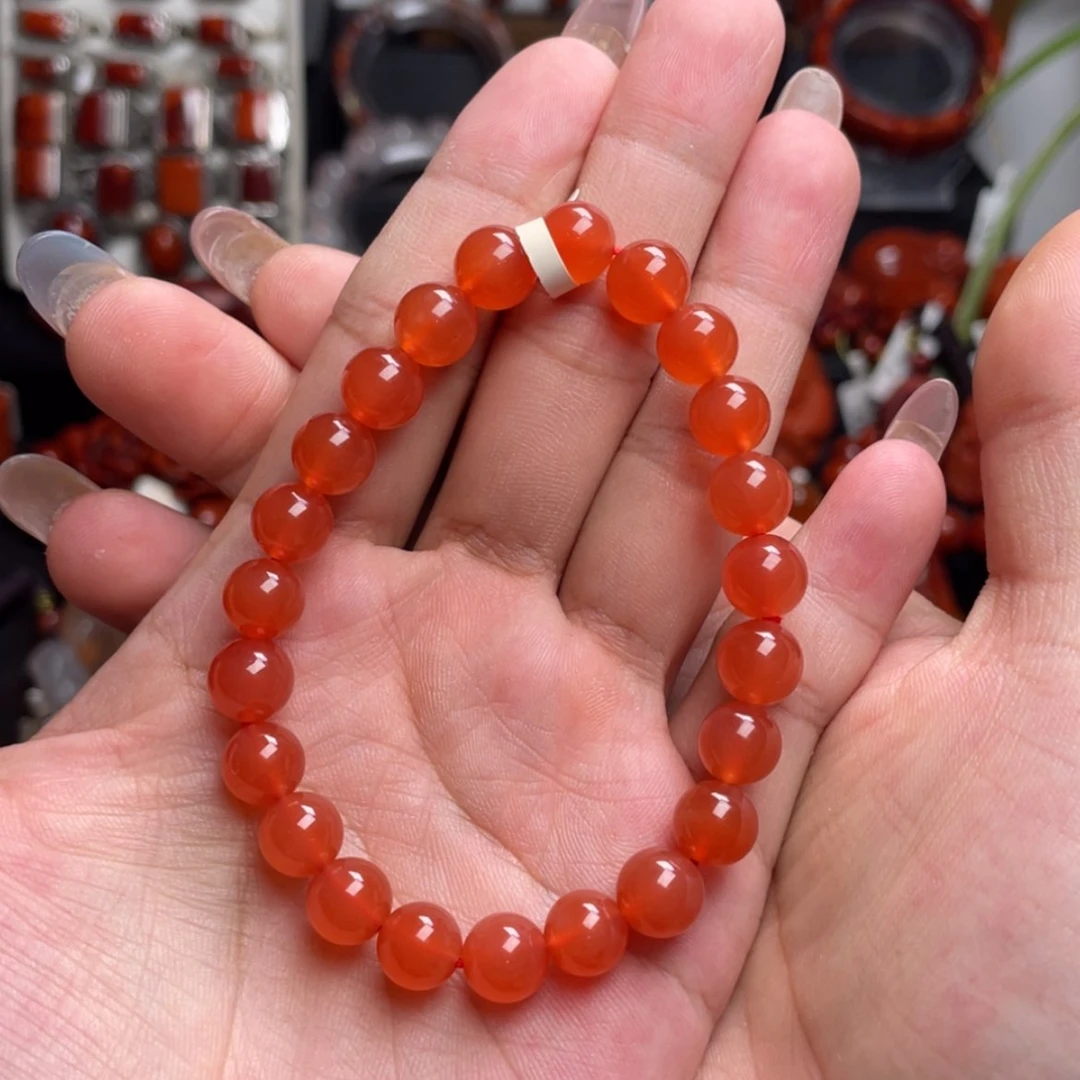【闪购商品】未镶嵌8mm保山冰红手串南红玛瑙乐****婷