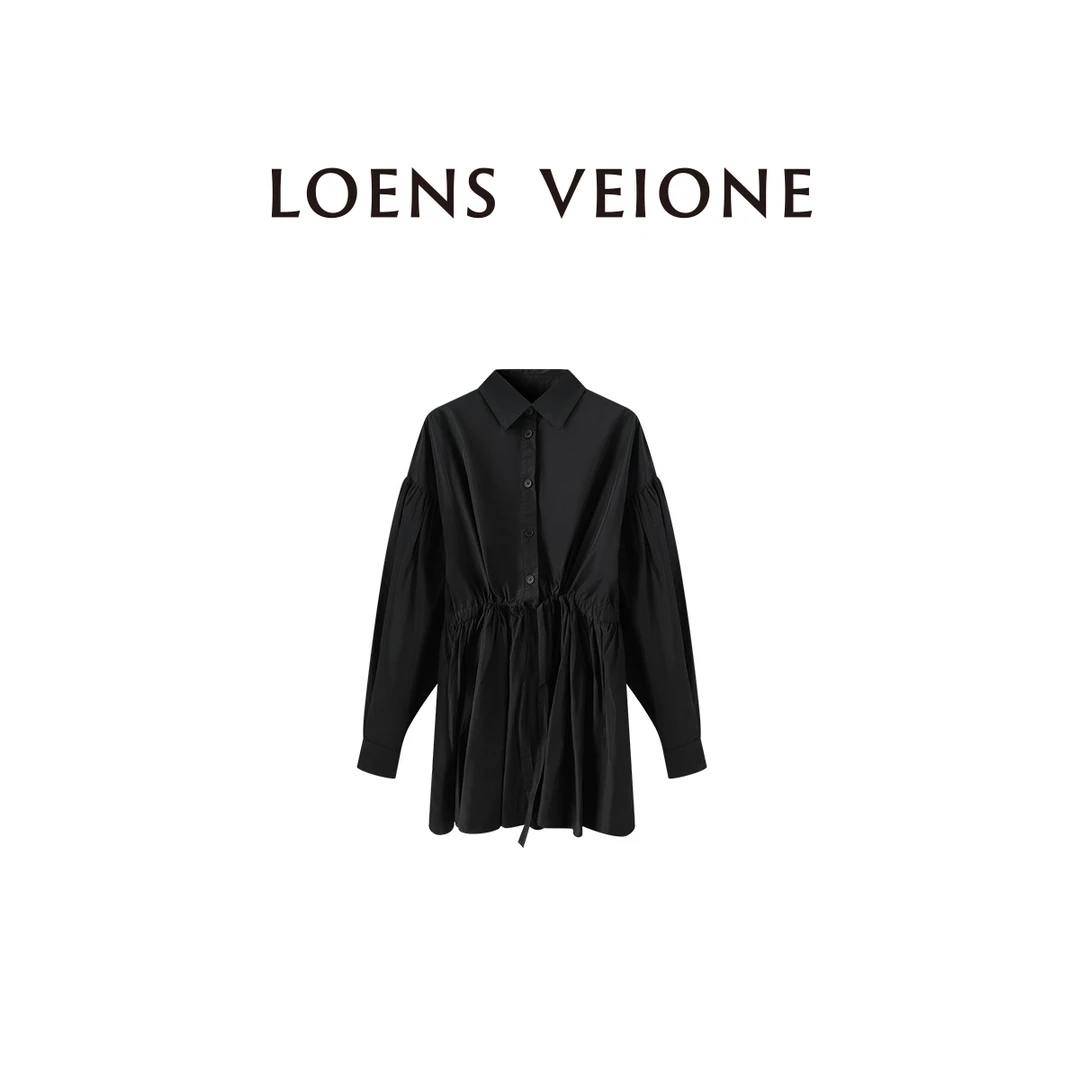LOENS VEIONE/罗拉 新风格简约收腰玄雅束腰衬衫裙25CVAC0002N