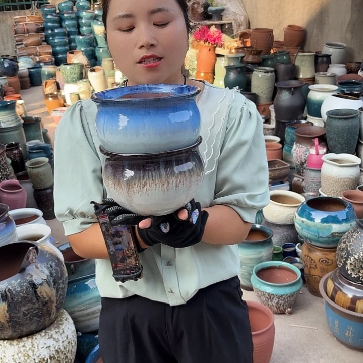 口19高12瑕疵两个盆子。