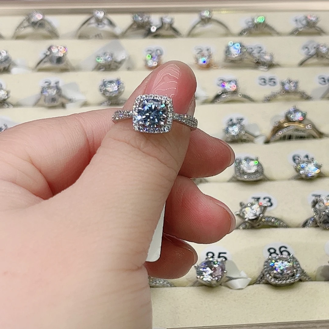 莫桑石铜合金K白公主方一卡-15