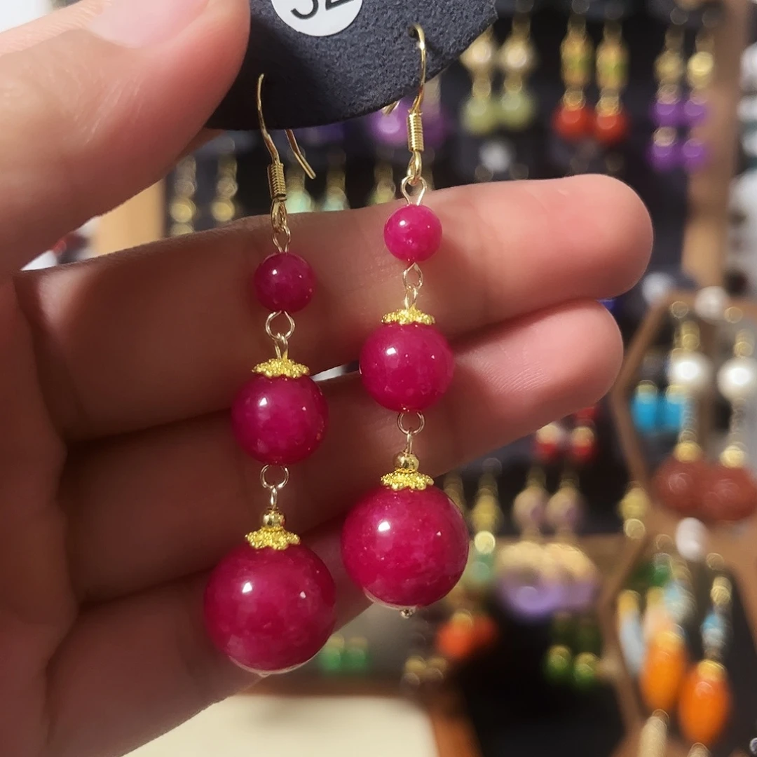 锆石纯铜925银耳饰