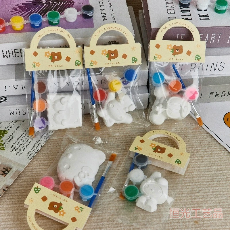 石膏娃娃手工diy涂鸦玩具绘画彩绘白胚涂色小号公仔儿童节日礼物