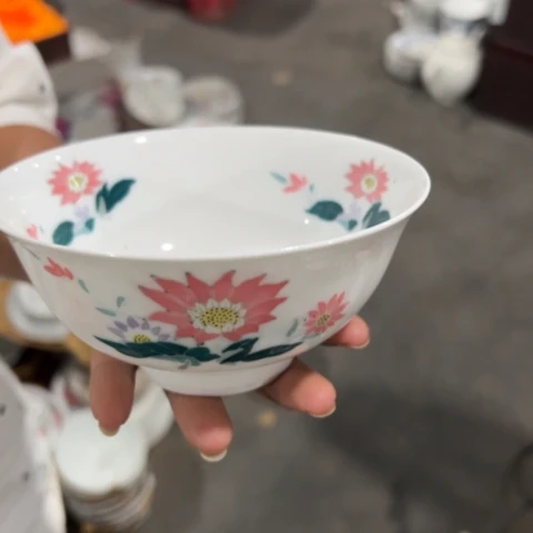 醴陵高温瓷手绘12:5毛瓷碗