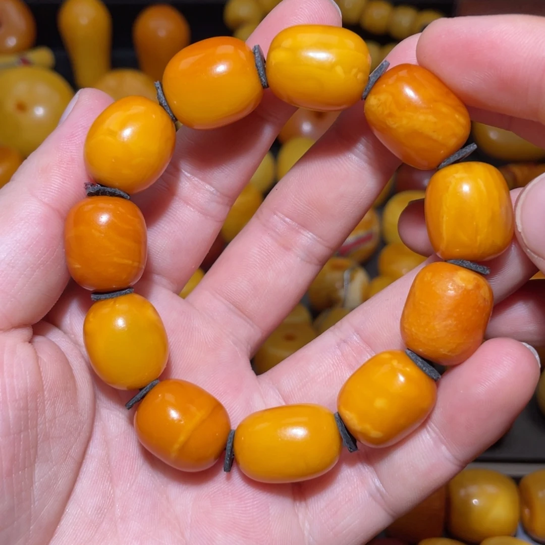 琥珀未镶嵌裸石手串