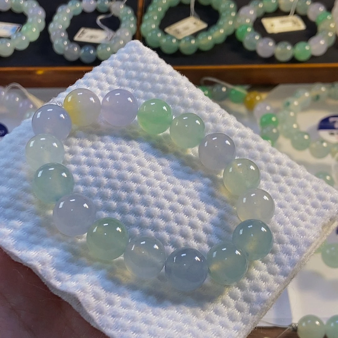 定制翡翠未镶嵌翡翠手串卡12.6