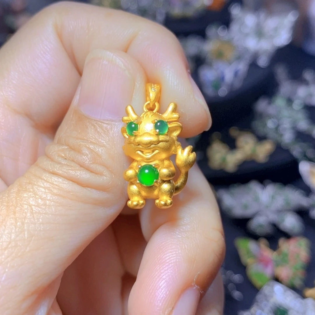 翡翠银S925镶嵌吊坠(不含链)天然翡翠