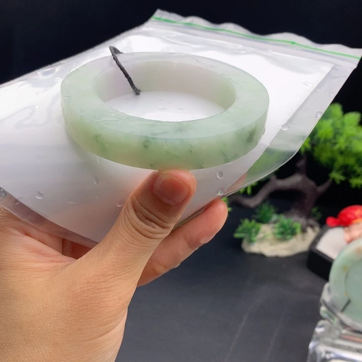 定制翡翠翡翠手镯银S925镶嵌