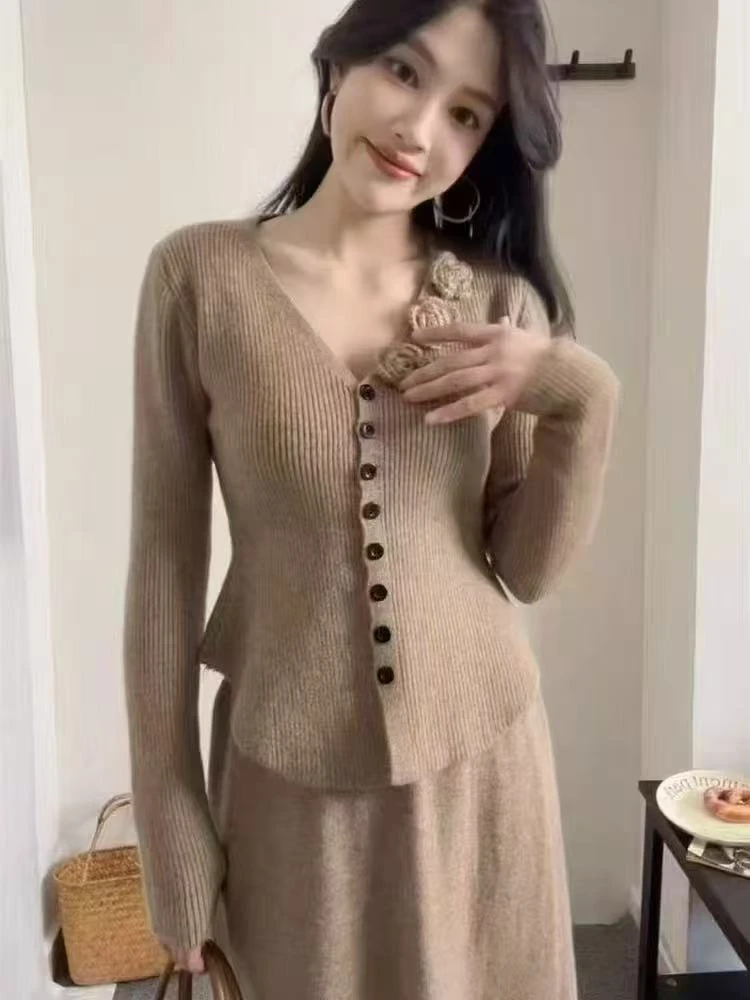 03212 张十柒服饰  针织套装连衣裙子高级感秋冬穿搭