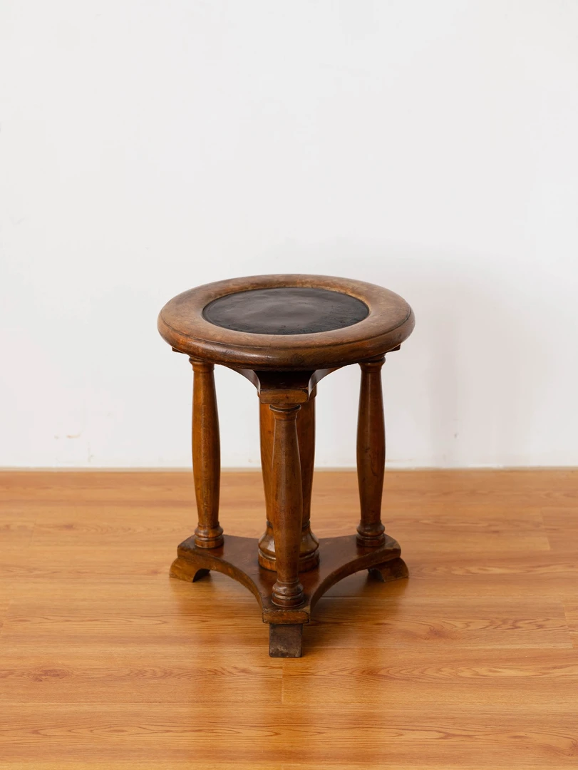 1880年代德国古董钢琴凳，可旋转调节高度。直径37高45cm