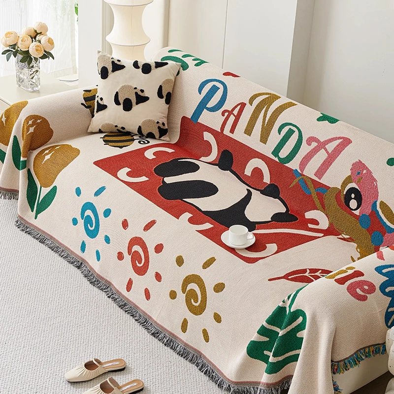 美式防猫抓沙发盖巾现代简约沙发套罩万能全包四季通用靠背盖布毯