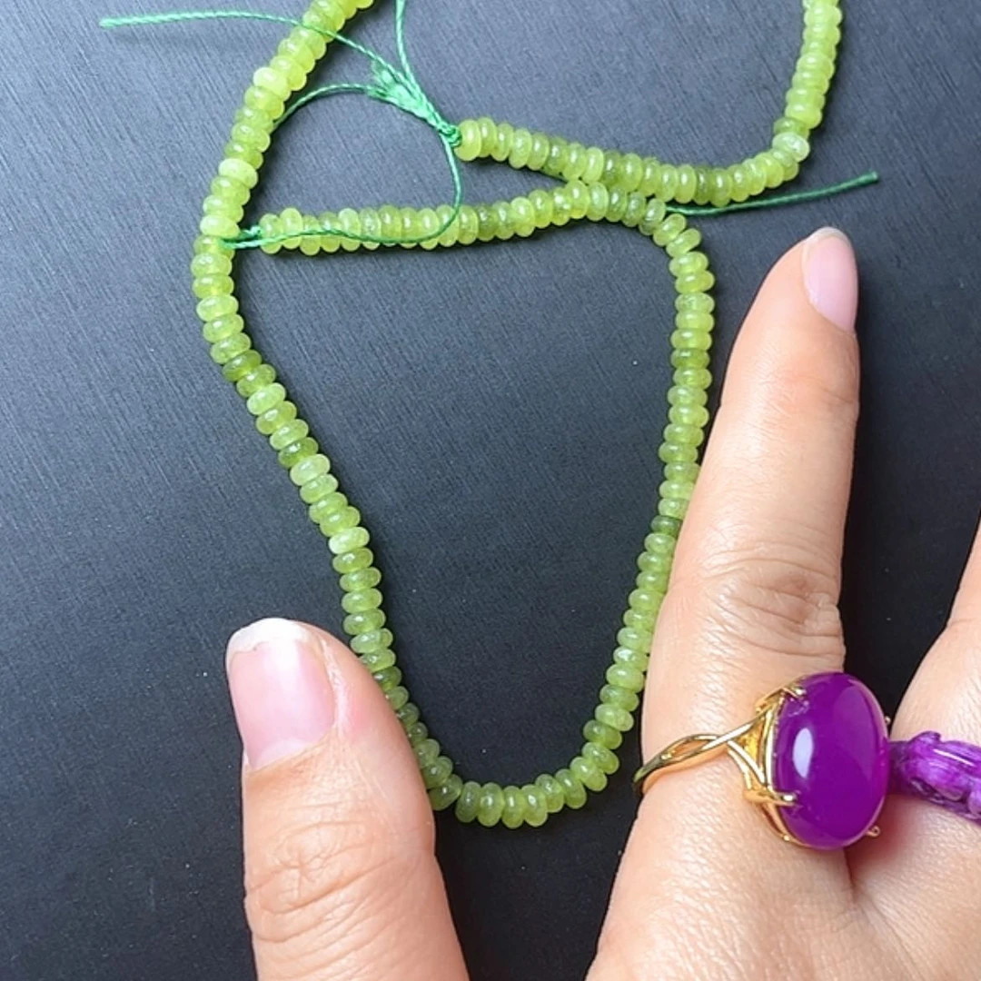 【闪购商品】琉璃DIY绿丝绒玉华算盘半成品一条可穿2手串卡4