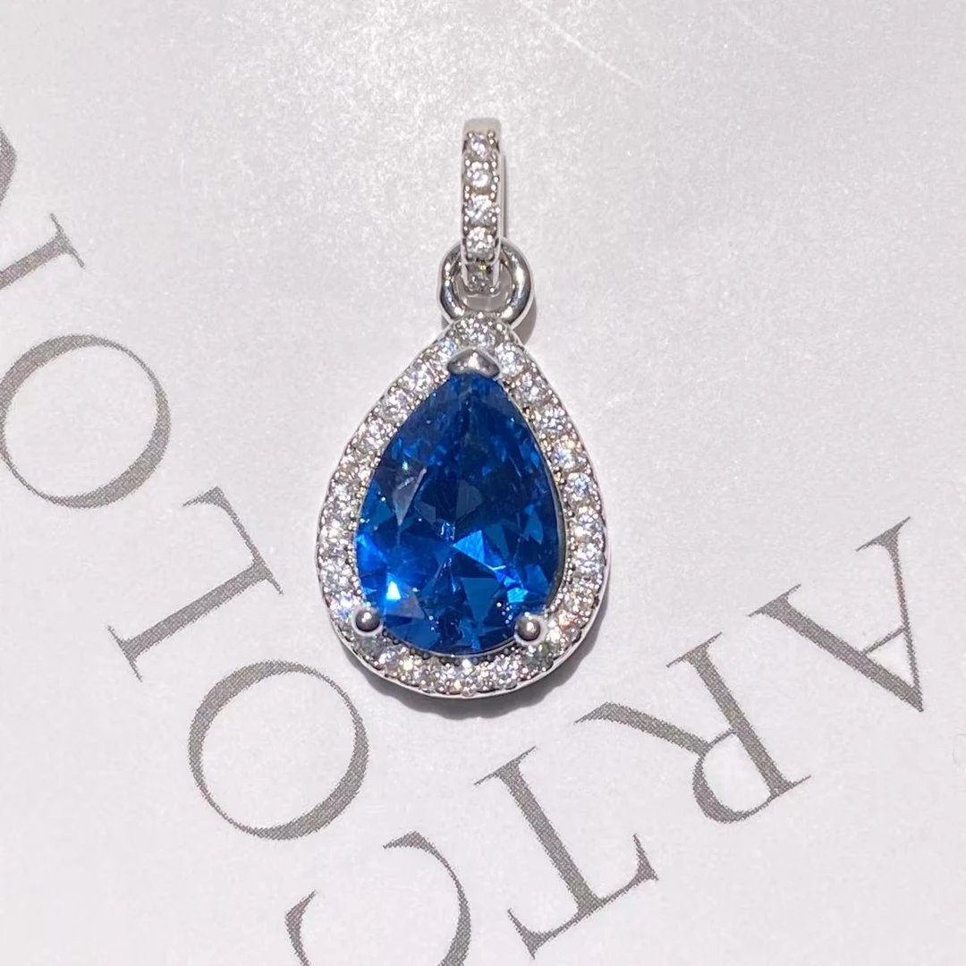 意大利-典藏轻奢-蓝宝石-高精切宝石吊坠C-173