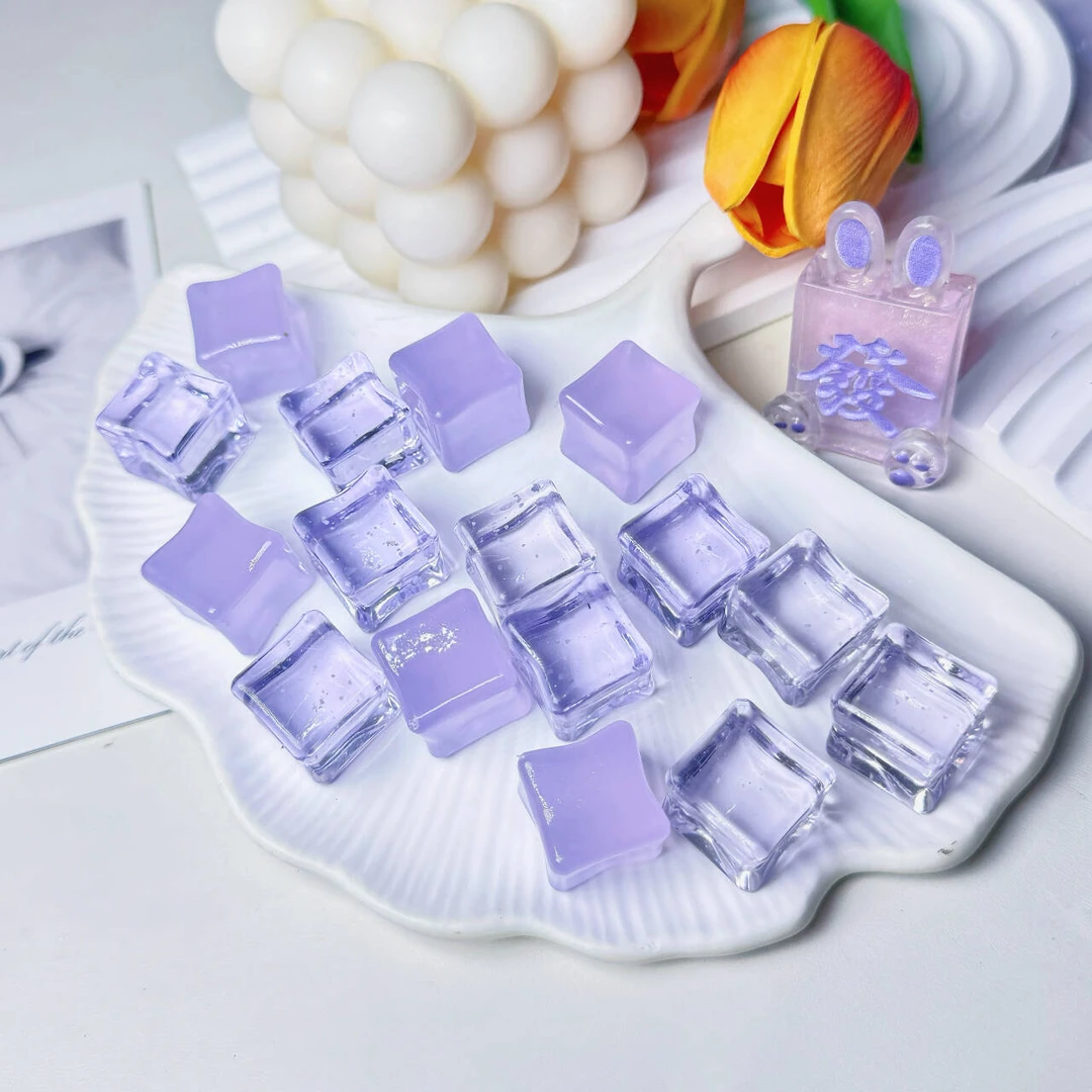 月亮家定制色！ 【月胧紫絮】夜光彩色冰块diy 18mmdiy摆件