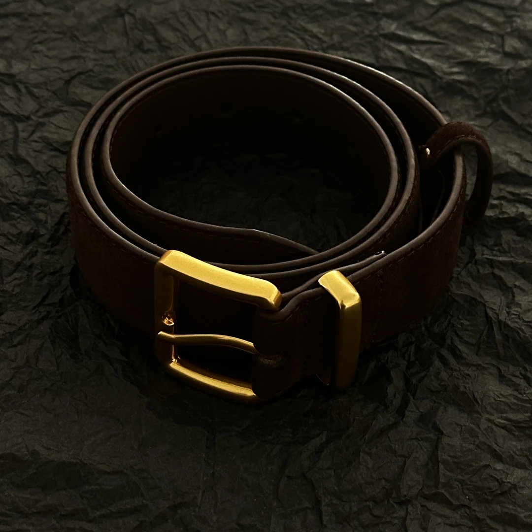 【冰美式】韩系翻毛皮头层牛皮宽腰带 J25PD564