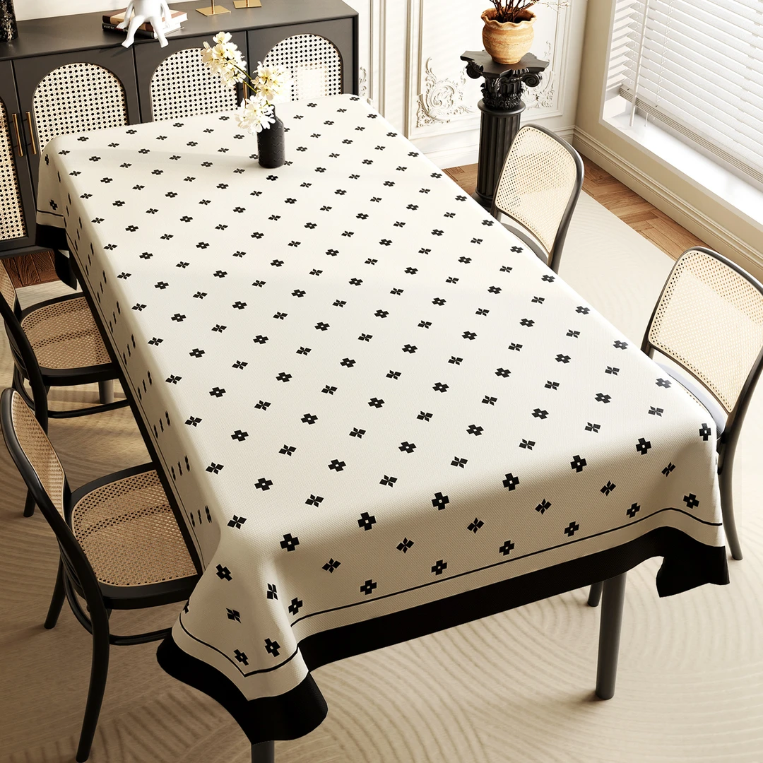 轻奢风餐桌桌布防水防油免洗餐桌垫长方形PVC餐桌茶几台布