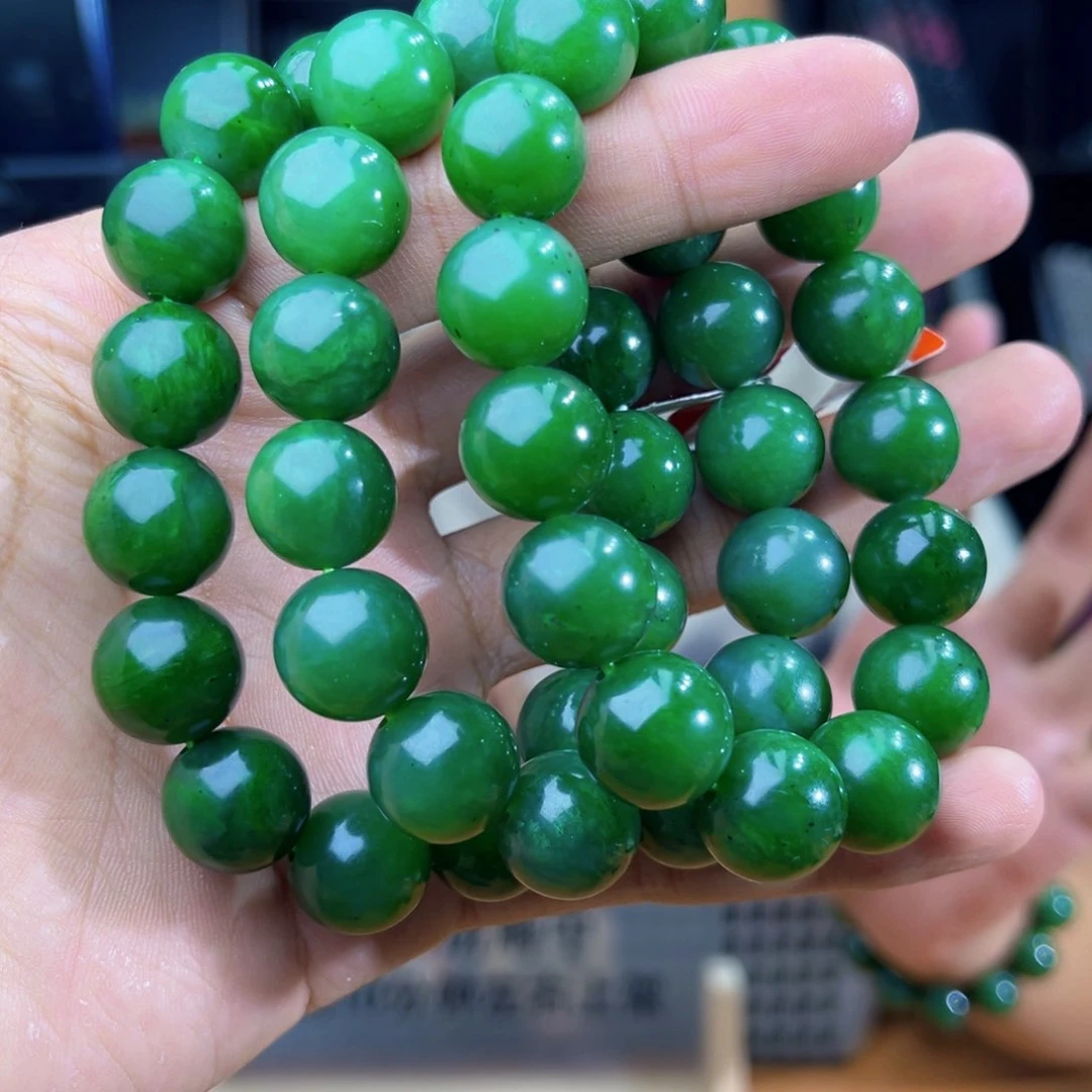 手串未镶嵌和田玉纯天然俄罗斯五号矿琉璃翠卡14多样性发其一