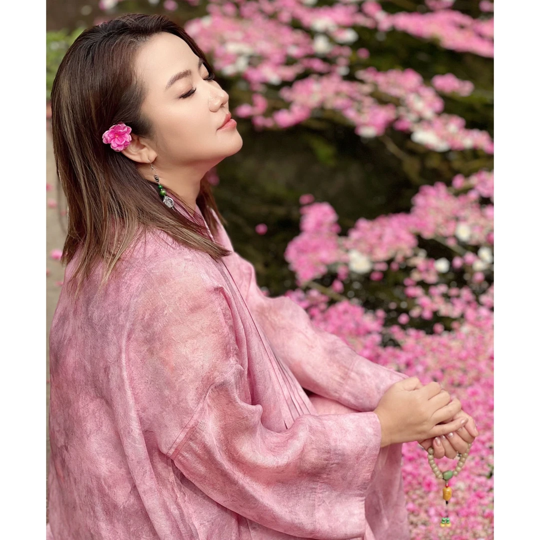 爱上莲心香云纱樱吹雪草木染风琴褶夏季休闲百搭