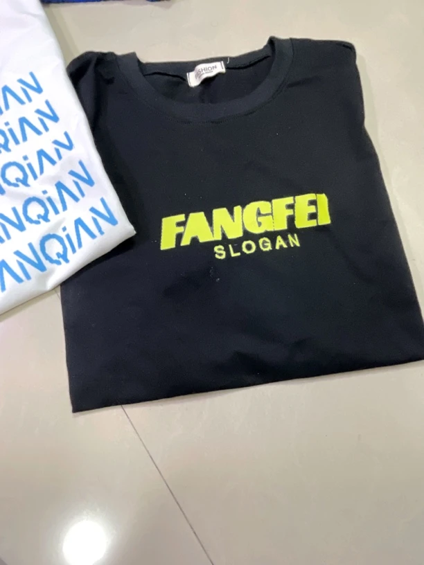 纯棉百搭休闲长袖短袖T恤潮流圆领时尚女款半袖夏季黑色宽松字母