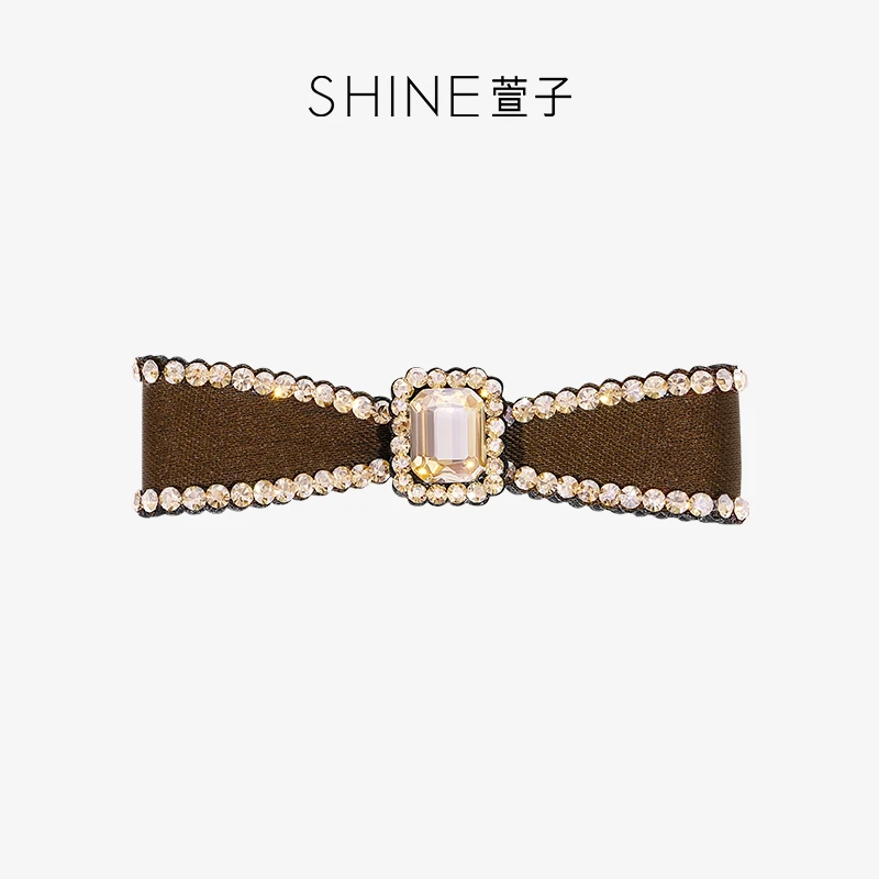 萱子发夹 SHINE轻奢经典优雅气质简约百搭带钻横夹时尚气质