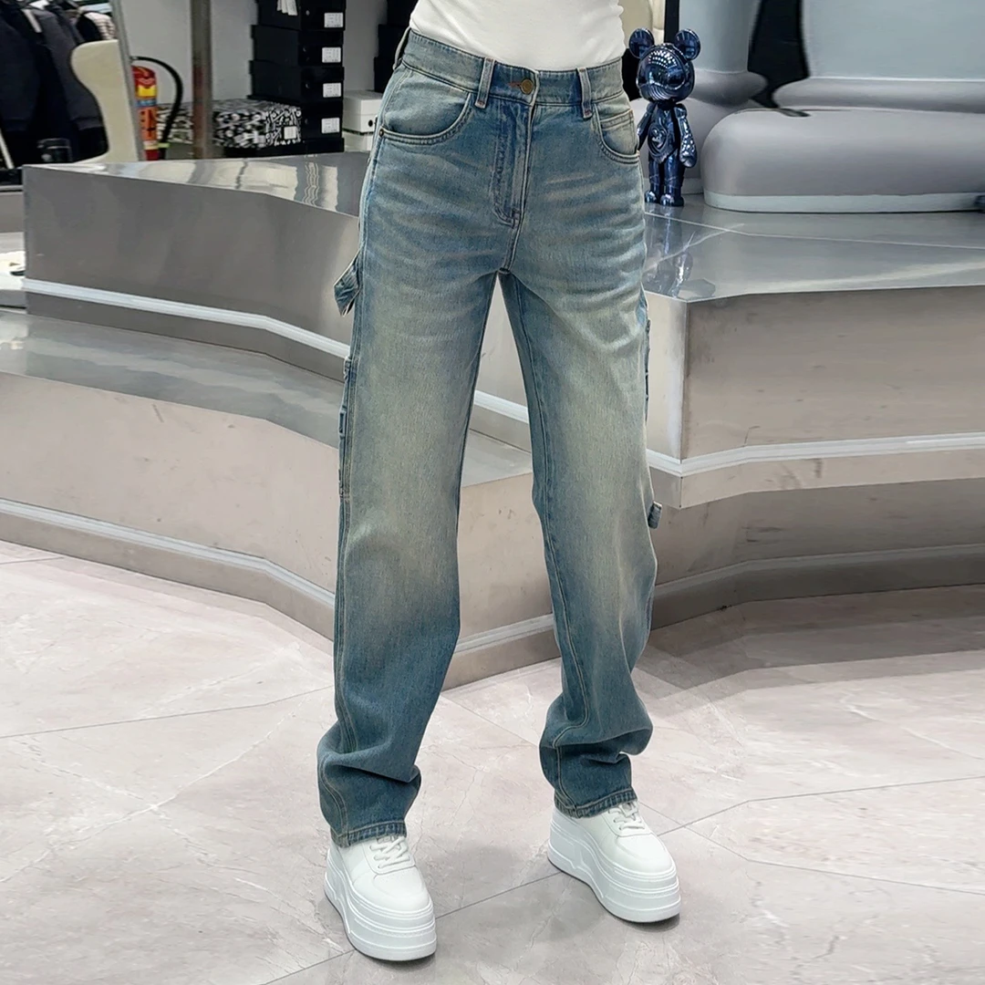 【华尔街名品】2025原创复古美式哈伦时尚百搭宽松直筒牛仔裤-3001